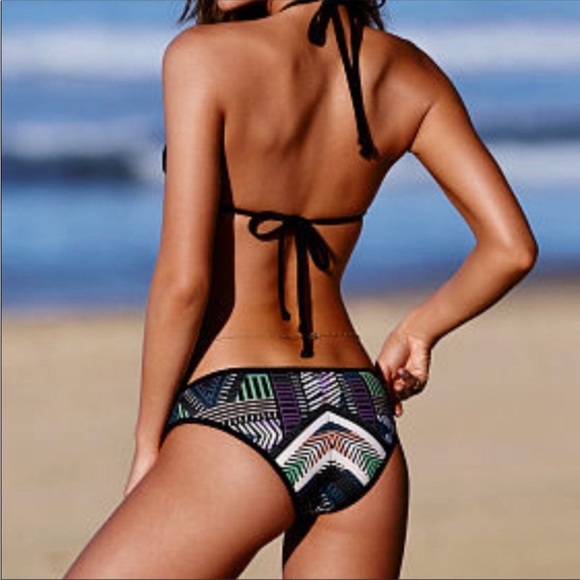 New Victoria's Secret PINK Mini Hipkini Bikini Swim Bottom - Small - Aztec - Picture 2 of 4